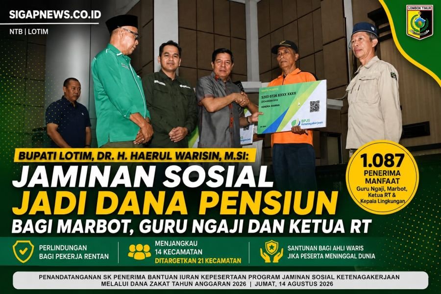 1087 Guru Ngaji, Marbot hingga Ketua RT Dapat Perlindungan Jaminan Sosial dari Dana ZIS Baznas Lotim