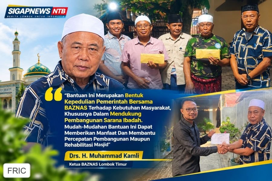 3 Masjid di Lotim Dapat Suntikan Bantuan Dana, Ketua BAZNAS Serahkan Langsung Mewakili Bupati HW