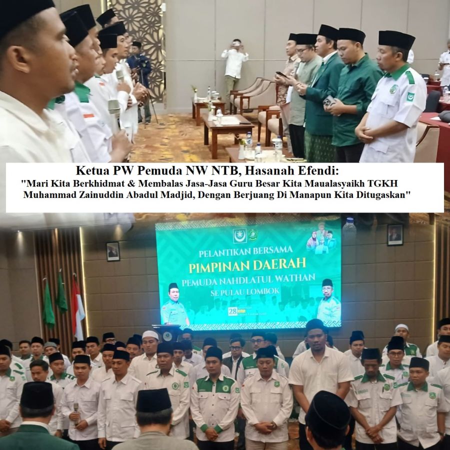 4 Pimpinan Daerah Pemuda NW se-Pulau Lombok Dilantik, TGKH. Atsani Tekankan Perlunya Evaluasi Rutin