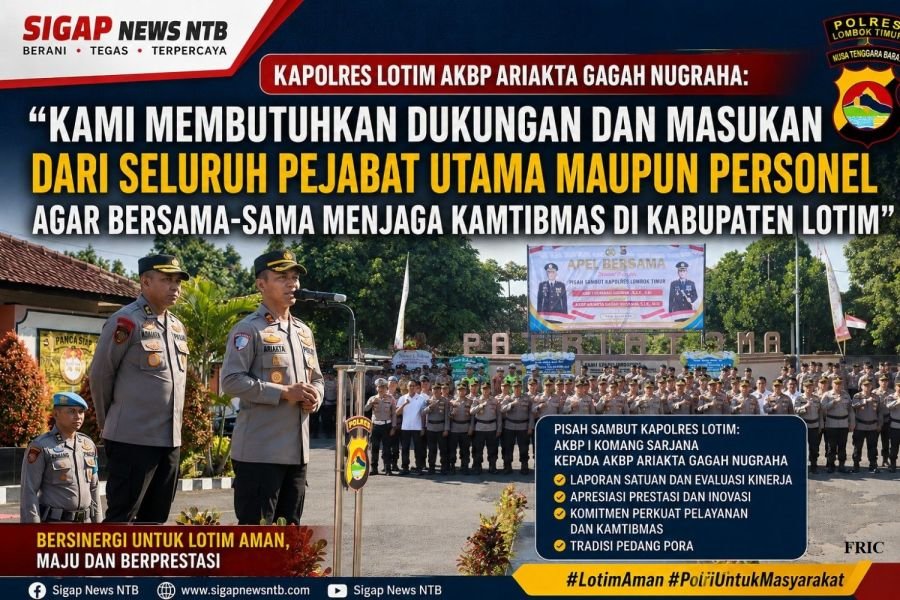 AKBP Ariakta Gagah Nugraha Resmi Jabat Kapolres Lombok Timur, Gantikan AKBP I Komang Sarjana