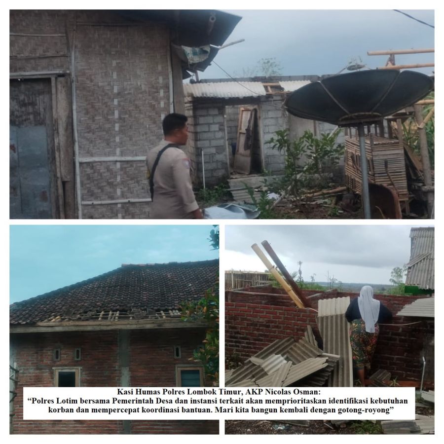 Angin Puting Beliung Rusak Empat Rumah di Dusun Jelok Buso, Warga Diimbau Tenang dan Gotong-Royong