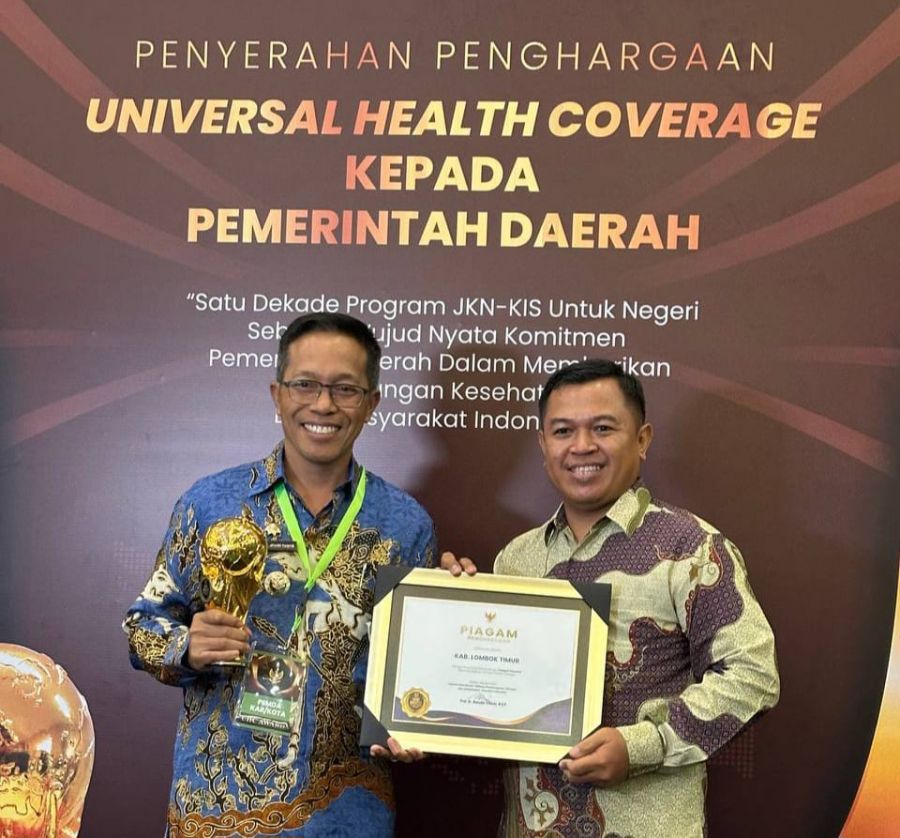 Bangga! Pemda Lombok Timur Raih UHC Award Berkat Cakupan BPJS Kesehatan 99,35%