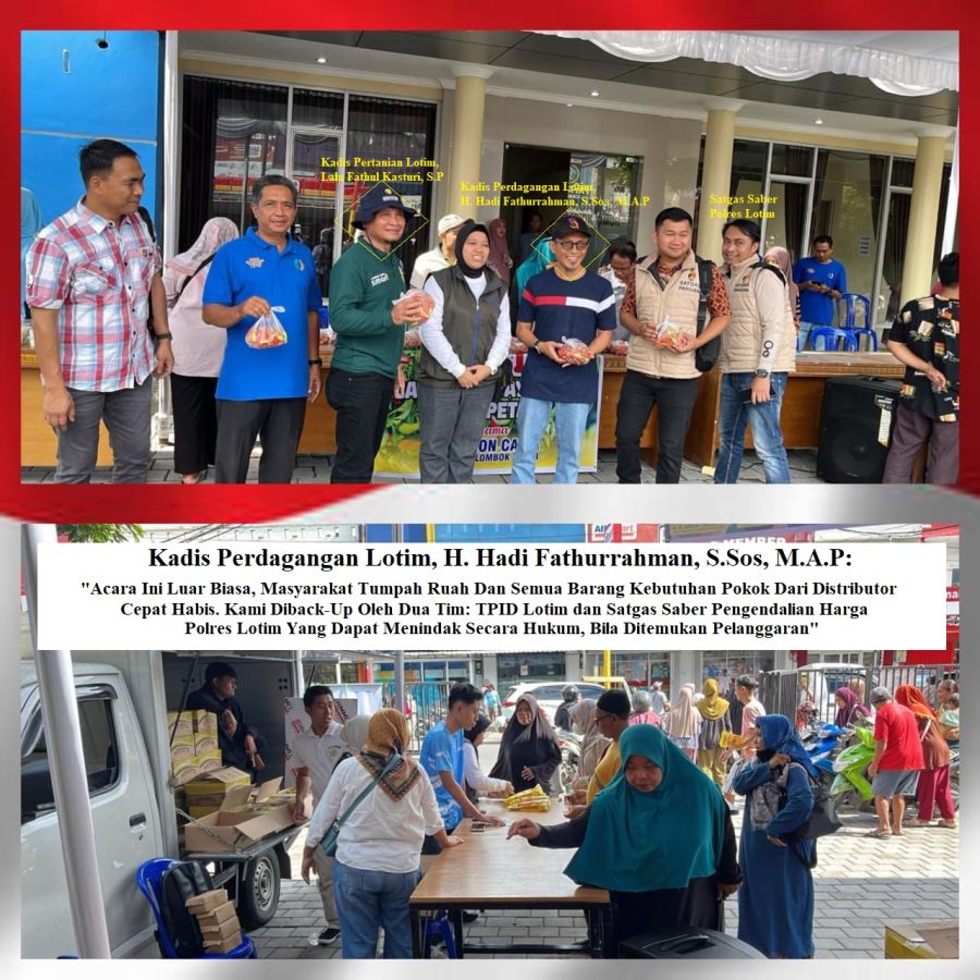 Bapokting Murah Distributor Diserbu & Terjual Habis, Pasar Murah Disdag Lotim Sukses Digelar!