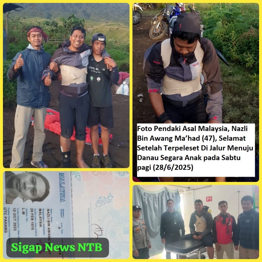 Baru Saja! Pendaki Rinjani Asal Malaysia Selamat, Walau Sempat Tergelincir Akibat Terserempet Porter