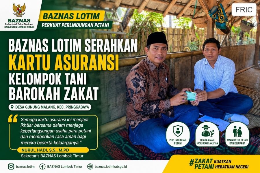 BAZNAS Lotim Bekali Petani Gunung Malang dengan Kartu Asuransi, Perkuat Pemberdayaan Zakat Produktif