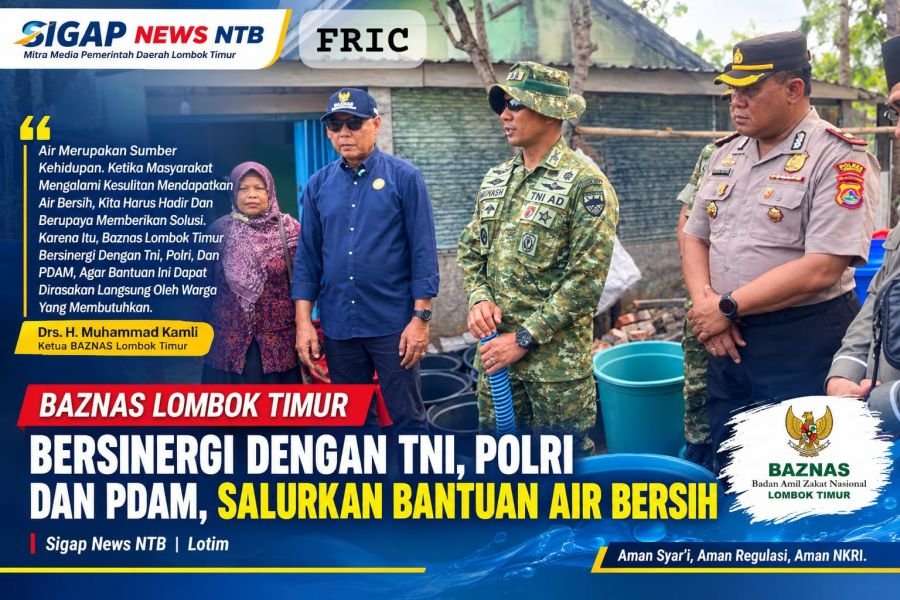 BAZNAS, TNI, Polri dan PDAM Salurkan Air Bersih untuk 250 KK Terdampak Kekeringan di Suela