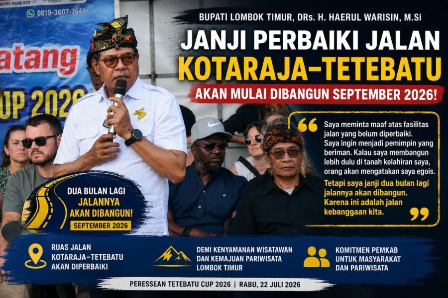 Breaking News! Bupati Lotim Janji Perbaiki Jalan Kotaraja–Tetebatu Mulai September 2026