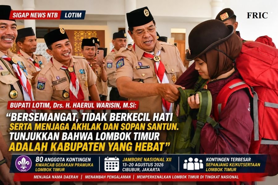 Bupati Lotim Lepas 80 Kontingen Jambore Nasional XII, Pesan Jaga Nama Baik & Promosi Wisata Daerah