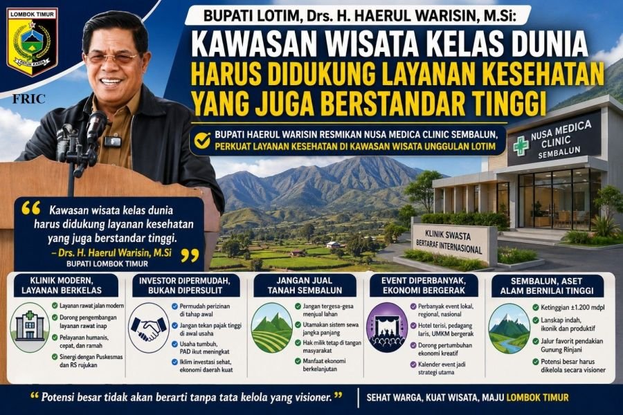 Bupati Lotim Resmikan Klinik Bertaraf Internasional, Nusa Medica Siap Layani Pasien di Sembalun