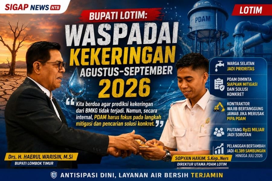 Bupati Lotim Soroti Ancaman Kekeringan, PDAM Diminta Mitigasi hingga Evaluasi Piutang Rp 11 Miliar