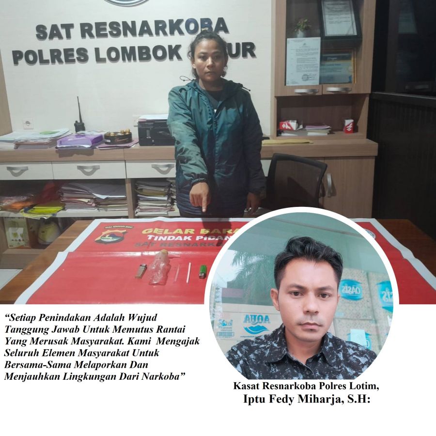 Cewek Cantik Asal Lenek Diduga Pengedar Narkoba, BB Bruto 11,15 Gram Sabu Ditemukan di Kantong Motor