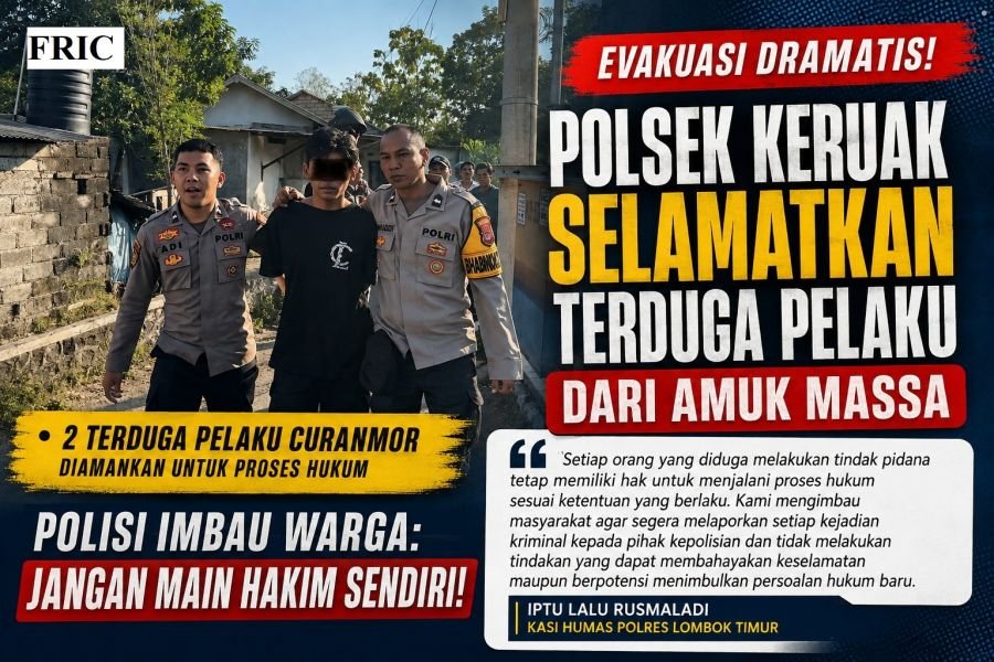 Evakuasi Dramatis! Polsek Keruak Selamatkan Terduga Pelaku Curanmor Dari Amuk Massa Di Senyiur
