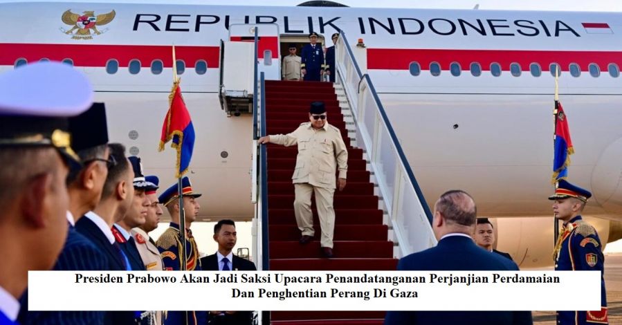 Free Palestine! Presiden Prabowo Tiba di Sharm El-Sheikh untuk Hadiri KTT Perdamaian