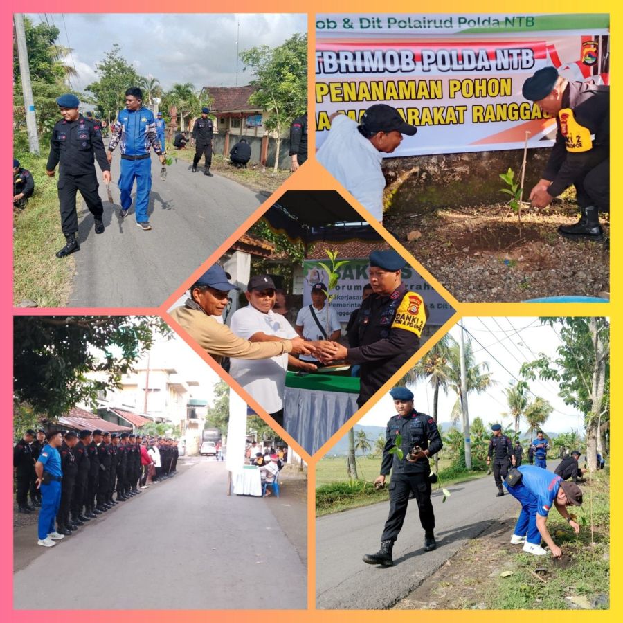 FSKR, Brimob dan Polairud Tanam 2.200 Bibit Nangka untuk Menghijaukan Jalan Ranggagata