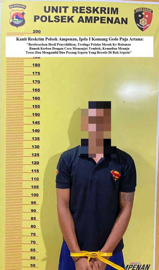 Gerak Cepat 1x24 Jam: Reskrim Polsek Ampenan Tangkap Pemuda Pencuri Sepatu Senilai Rp 500 Ribu