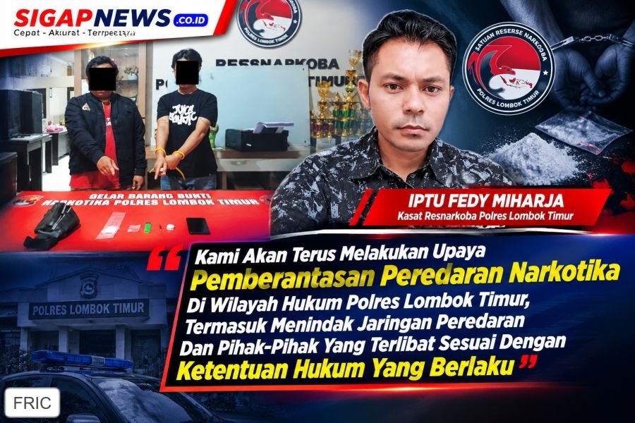 Gerak Cepat Satresnarkoba Polres Lombok Timur, 4 Terduga Pelaku & 10,96 gr Sabu Diamankan di Selong
