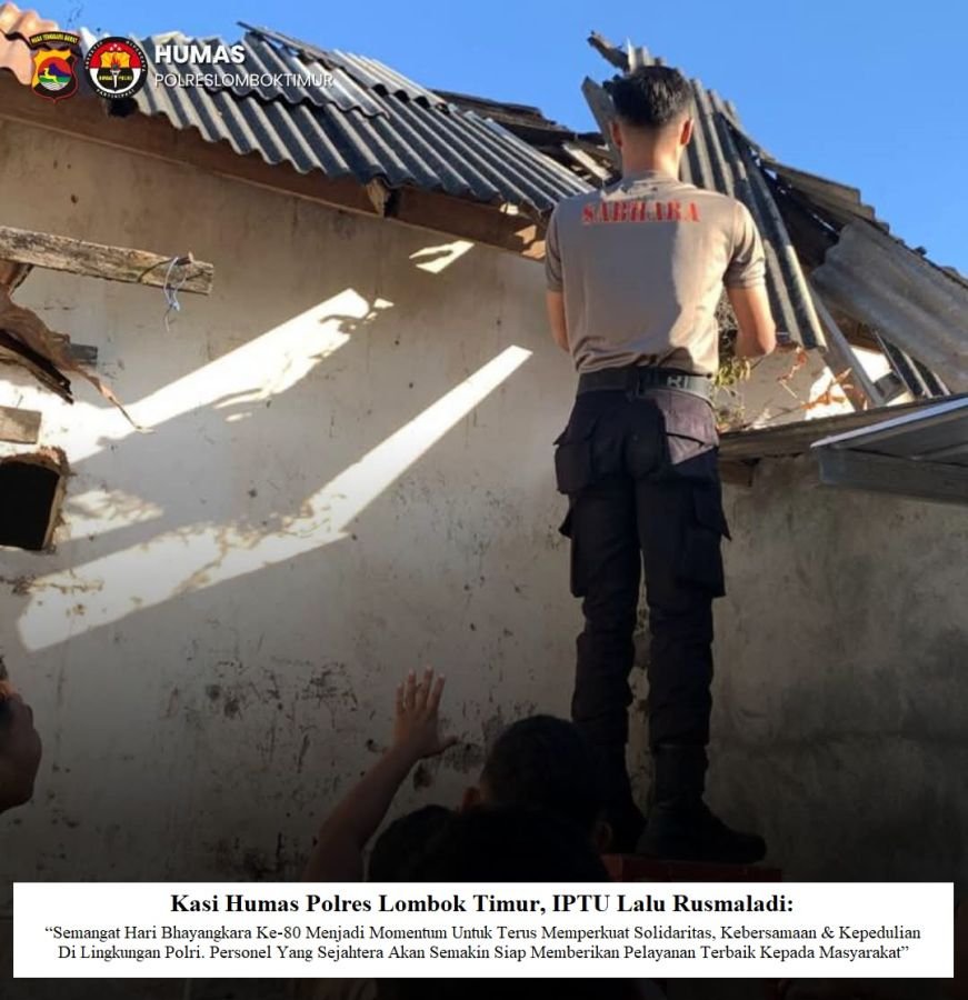 Hari Bhayangkara ke-80: Kapolres AKBP I Komang Sarjana Pimpin Bedah Rumah Dinas Anggota Polres Lotim