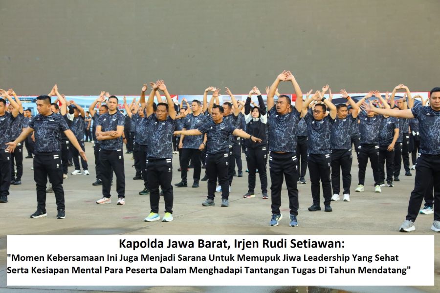 Kapolda dan Kapolres se-Indonesia Olahraga Pagi Bersama Jelang Apel Kasatwil 2025