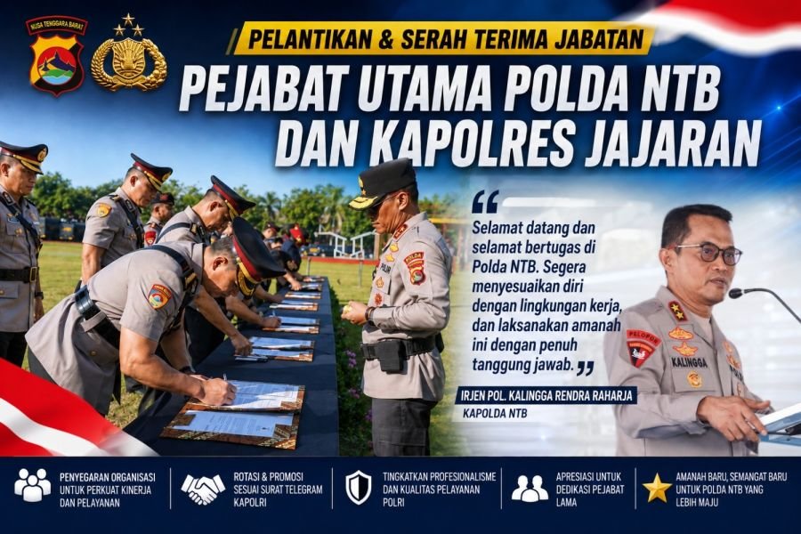 Kapolda NTB Pimpin Sertijab Sejumlah PJU, Kapolres Lotim Kini Dijabat AKBP Ariakta Gagah Nugraha