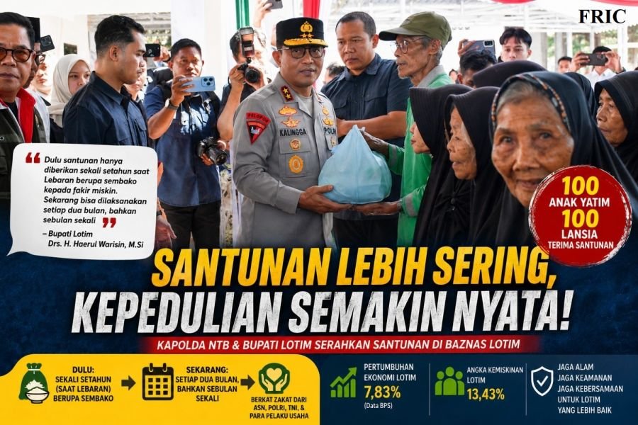Kapolda NTB Serahkan Santunan di Baznas Lotim, Tekankan Jaga Ekosistem Sembalun kepada Bupati Lotim