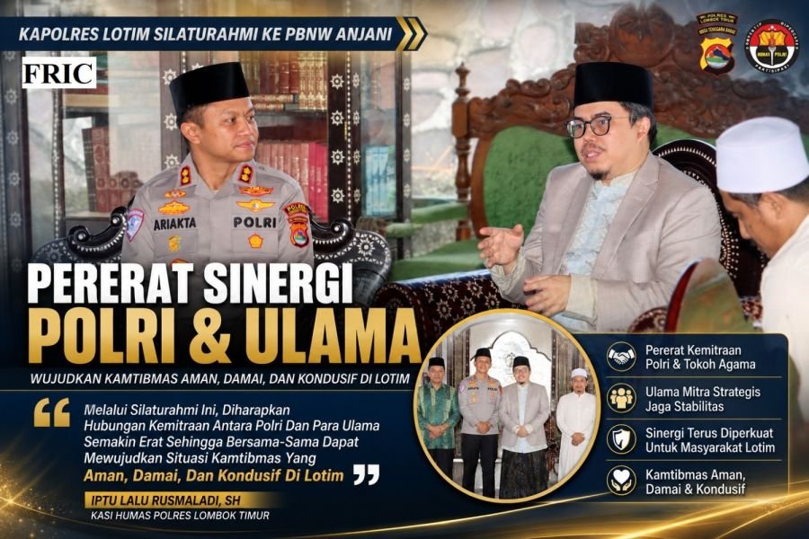 Kapolres AKBP Ariakta Sowan Ke TGKH. L. Gede M. Zainuddin Atsani, Perkuat Sinergi Menjaga Kamtibmas