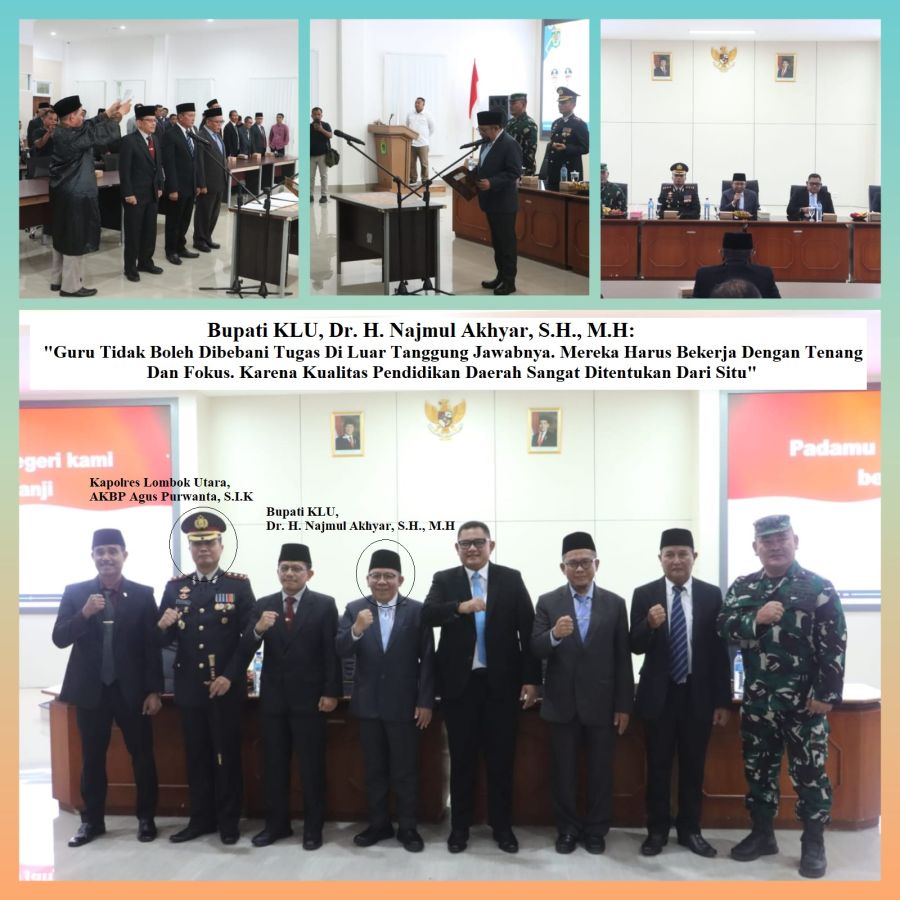 Kapolres Lotara Hadiri Pelantikan Sekda, Kadis dan Staf Ahli KLU Pilihan Bupati Dr. H. Najmul Akhyar