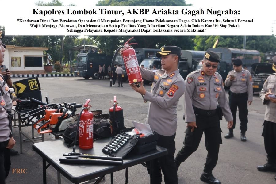 Kapolres Lotim Cek Kesiapan Randis dan Peralatan Operasional, Pastikan Pelayanan kepada Masyarakat