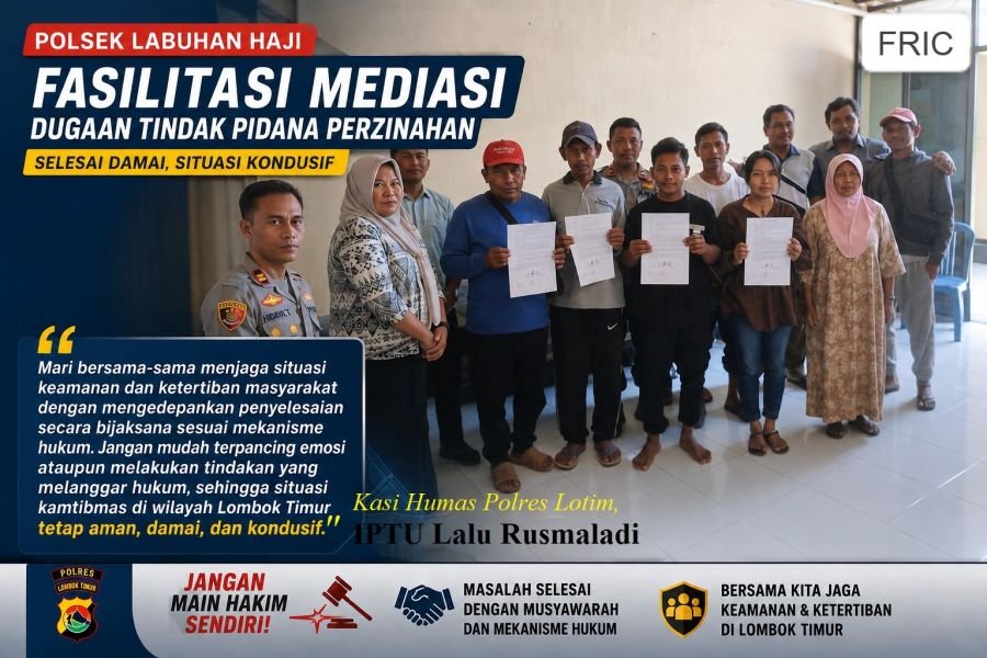 Kapolsek IPTU Hidayat Syamsuri Fasilitasi Mediasi Dugaan Perzinahan, Kedua Belah Pihak Sepakat Damai