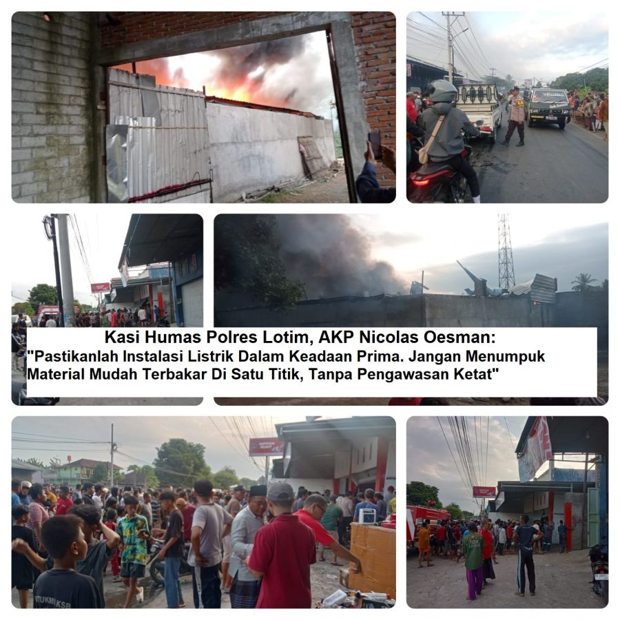 Kebakaran Hebat Toko Onderdil “Hero Jaya Motor” di Pernek, Warga dan Polisi Bersinergi Atasi Bencana