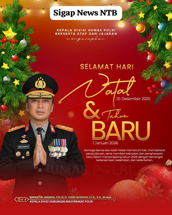 Kepala Divisi Humas Polri Irjen Pol. Dr. Sandi Nugroho Sampaikan Ucapan Natal 2025 & Tahun Baru 2026