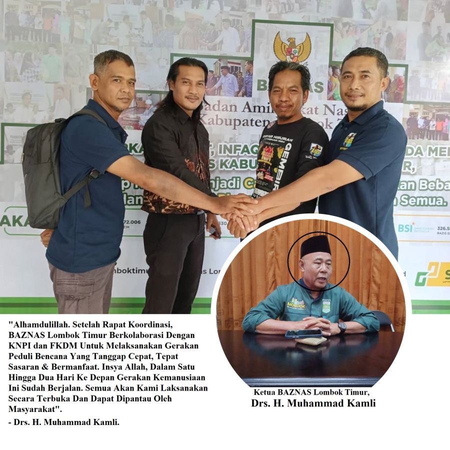 Ketua BAZNAS Lotim Gandeng KNPI dan FKDM, Galang Dana Kemanusiaan untuk Korban Bencana Sumatera-Aceh