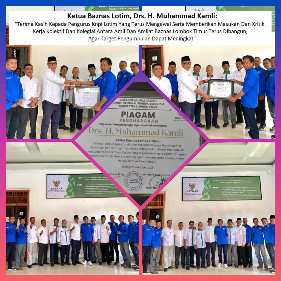 Ketua Baznas Lotim Tegaskan Prinsip SMART Usai Terima Penghargaan dari KNPI