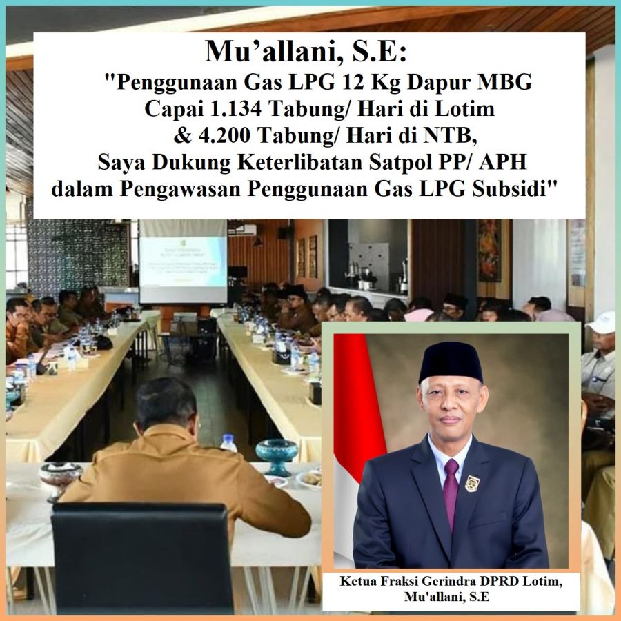 Ketua Fraksi Gerindra DPRD Lotim, Muallani, S.E Apresiasi & Dukung Penuh Kebijakan Bupati saat Rakor