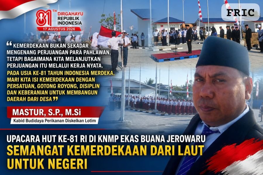 Khidmat! Upacara HUT RI ke-81 Digelar di KNMP Desa Ekas Buana, Ini Pesan Kabid Mastur