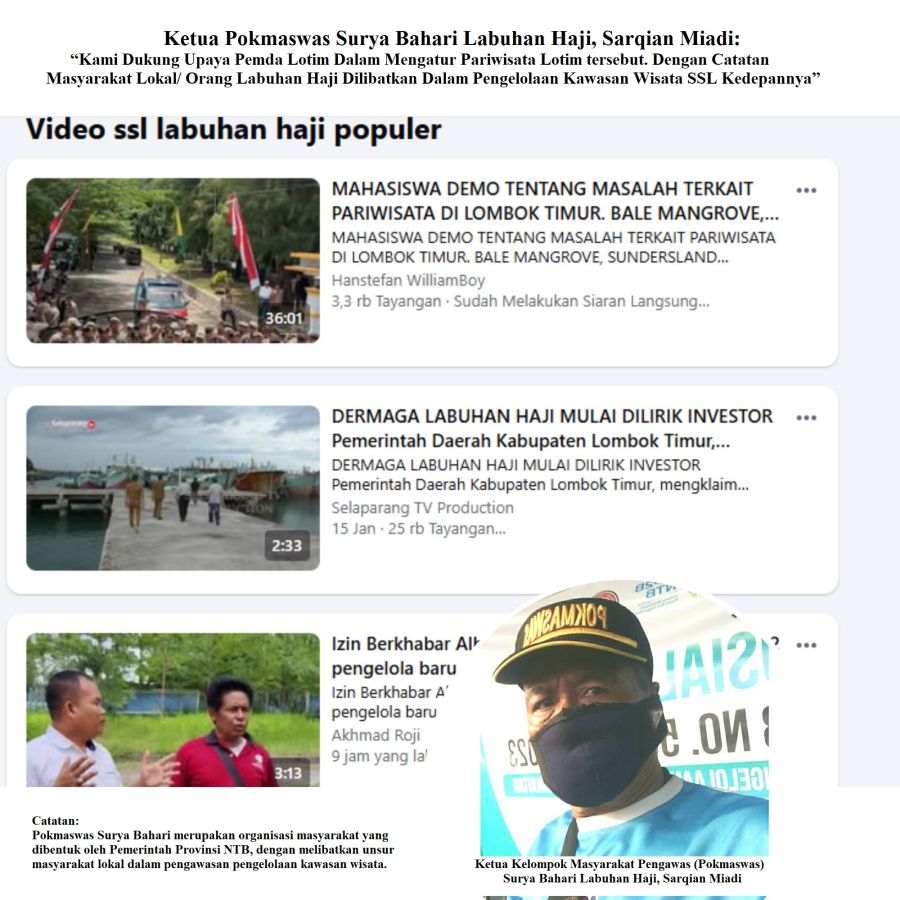 Kisruh Wisata SSL: Pokmaswas Labuhan Haji & Mayoritas Warganet Dukung Kadispar & Stafsus Ojik