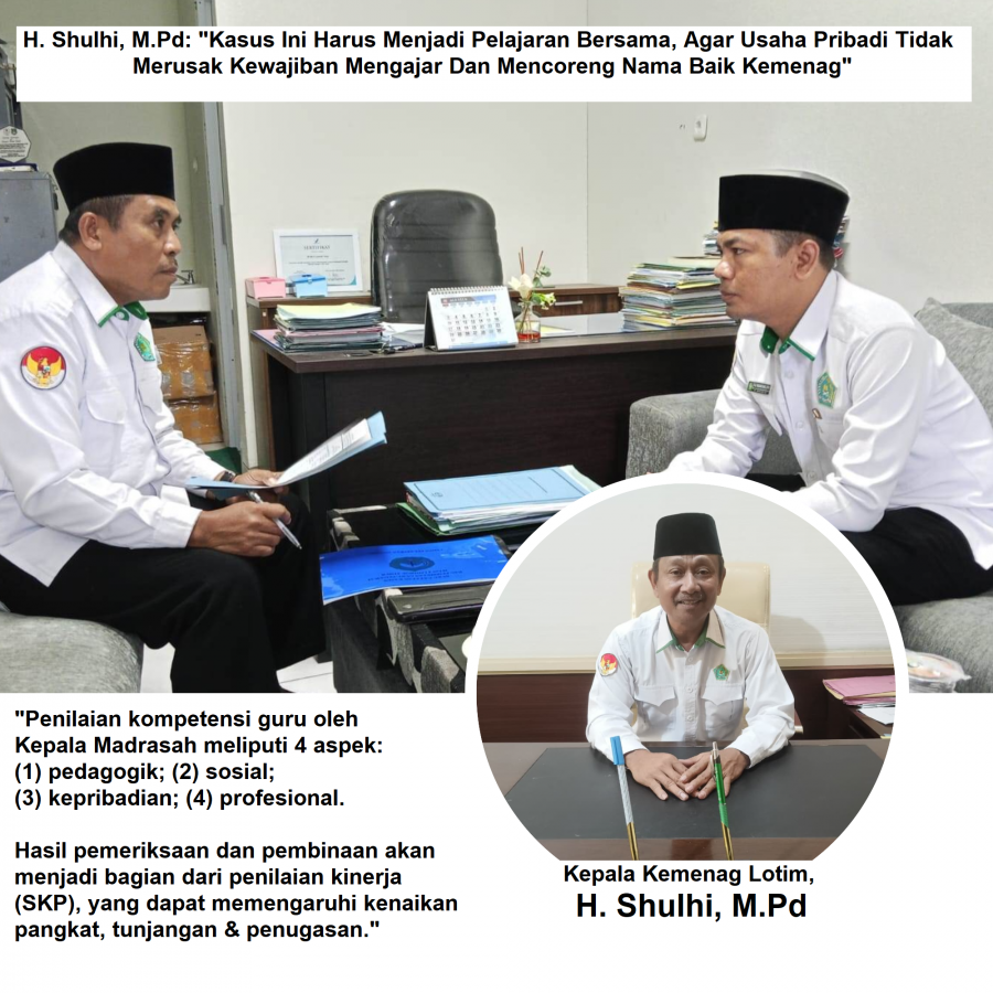 Klarifikasi Kemenag Lotim Terhadap Direktur WBS: Pernah Diajukan Pemberhentian Sebagai ASN Pada 2024