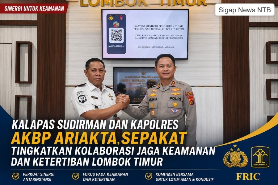Koordinasi Perdana Kalapas Selong dan Kapolres Lotim, Perkuat Deteksi Dini Gangguan Kamtibmas