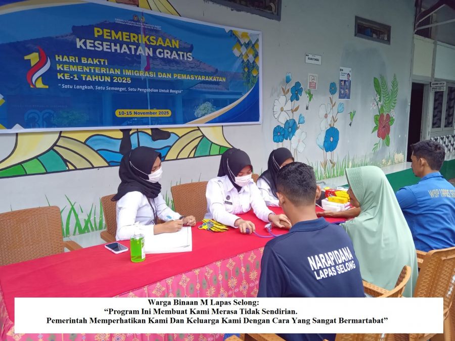 Lapas Selong Gelar Pemeriksaan Kesehatan Gratis Sambut Hari Bakti Imigrasi & Pemasyarakatan Ke-1