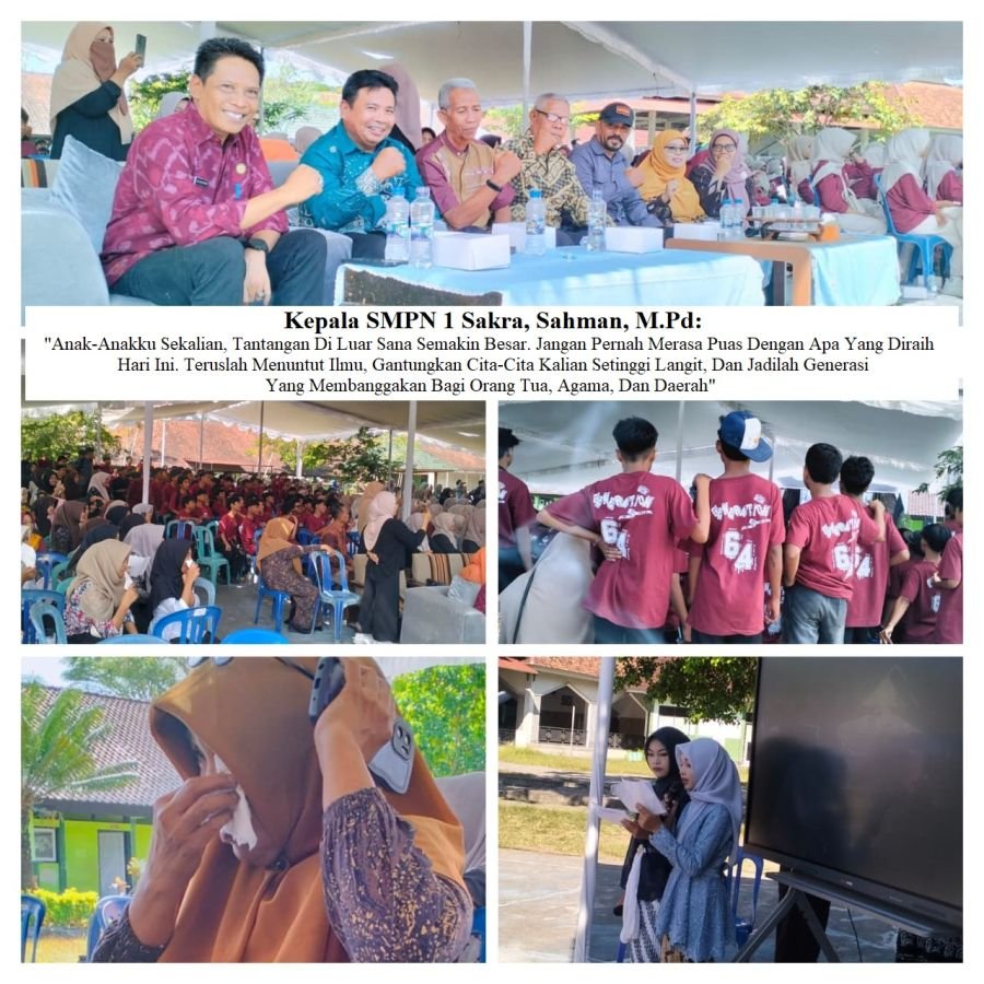 Lepas Ratusan Siswa Kelas IX, SMPN 1 Sakra Gaungkan Semangat Pendidikan & Perjuangan Raih Masa Depan