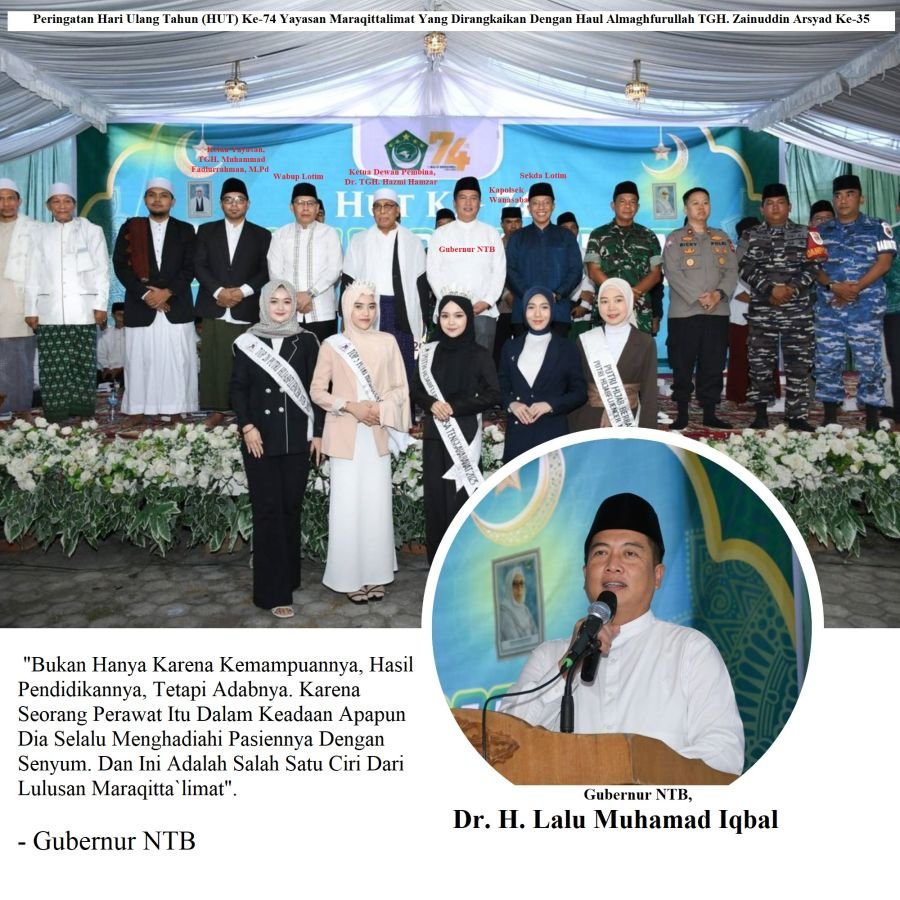 Lulusan Yayasan Maraqit Dipuji Gubernur NTB saat HUT Ke-74, Juga Sebut 3 Program Prioritas Mendatang