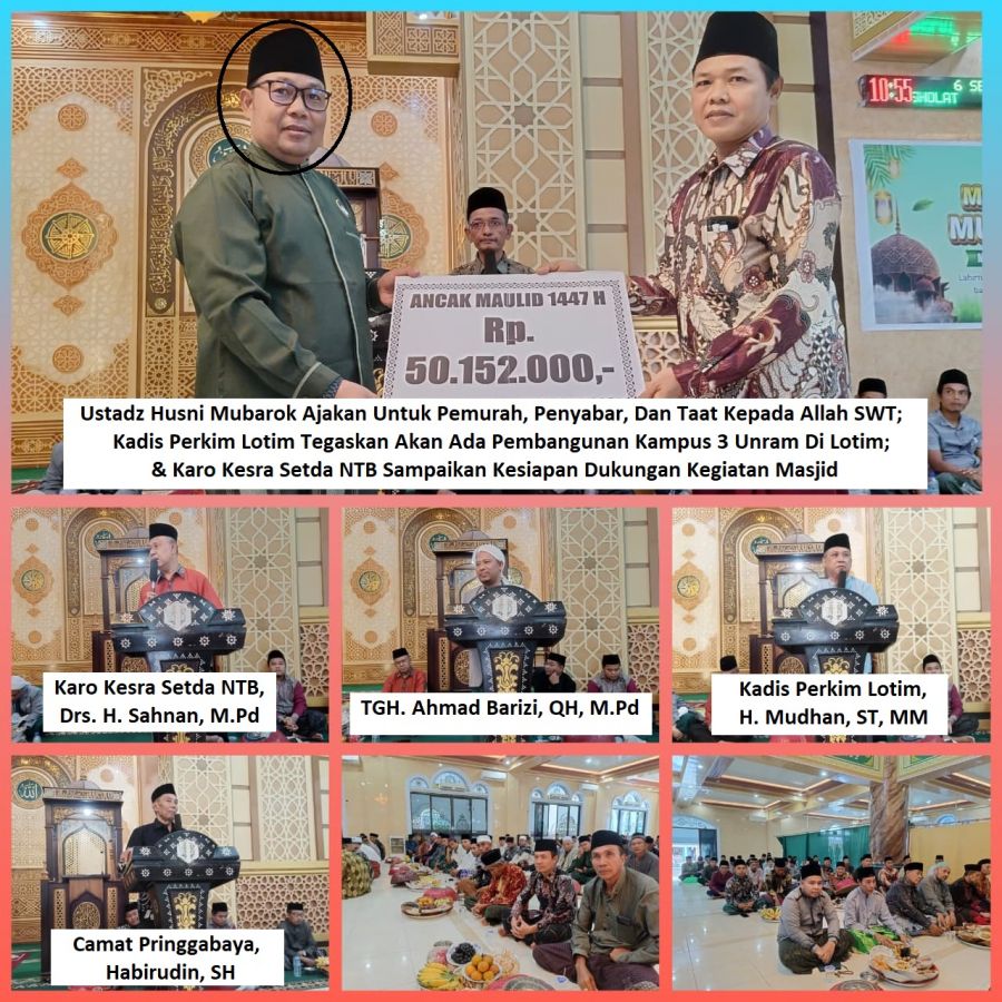 Masjid Besar Jami'ul Khair Pringgabaya Rayakan Maulid, Ust. Husni Mubarok Serukan Semangat Ukhuwah
