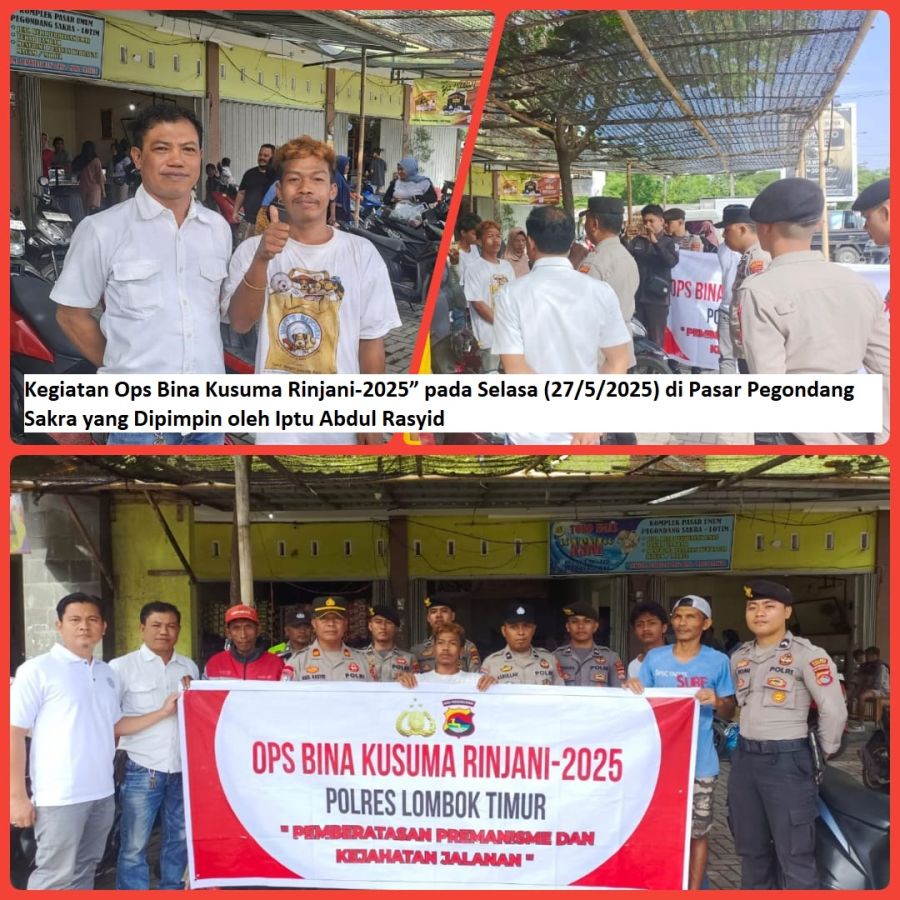 Ops Bina Kusuma Rinjani-2025: Pasar Pegondang Disulap Jadi Benteng Anti-Premanisme oleh Polres Lotim