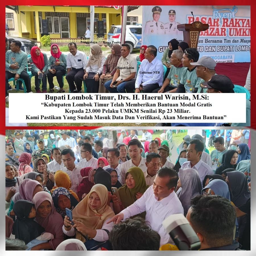 Pasar Rakyat & Bazar UMKM MMC Pringgabaya: Gubernur NTB Janji 300 Paket Sembako Untuk 1.666 Desa