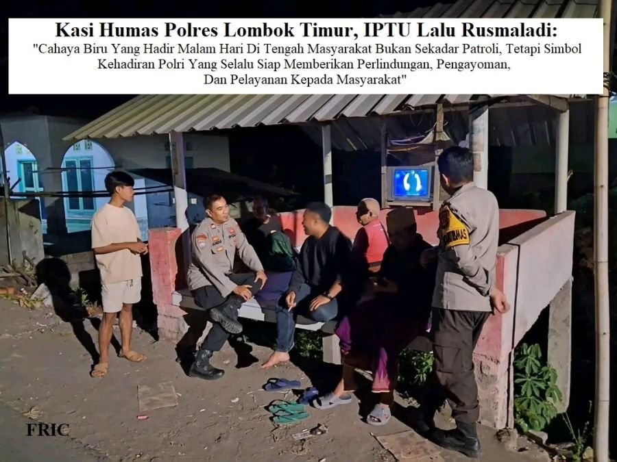 Patroli Blue Light Digencarkan, Polsek Suralaga Sisir Titik Rawan Kejahatan di Lombok Timur