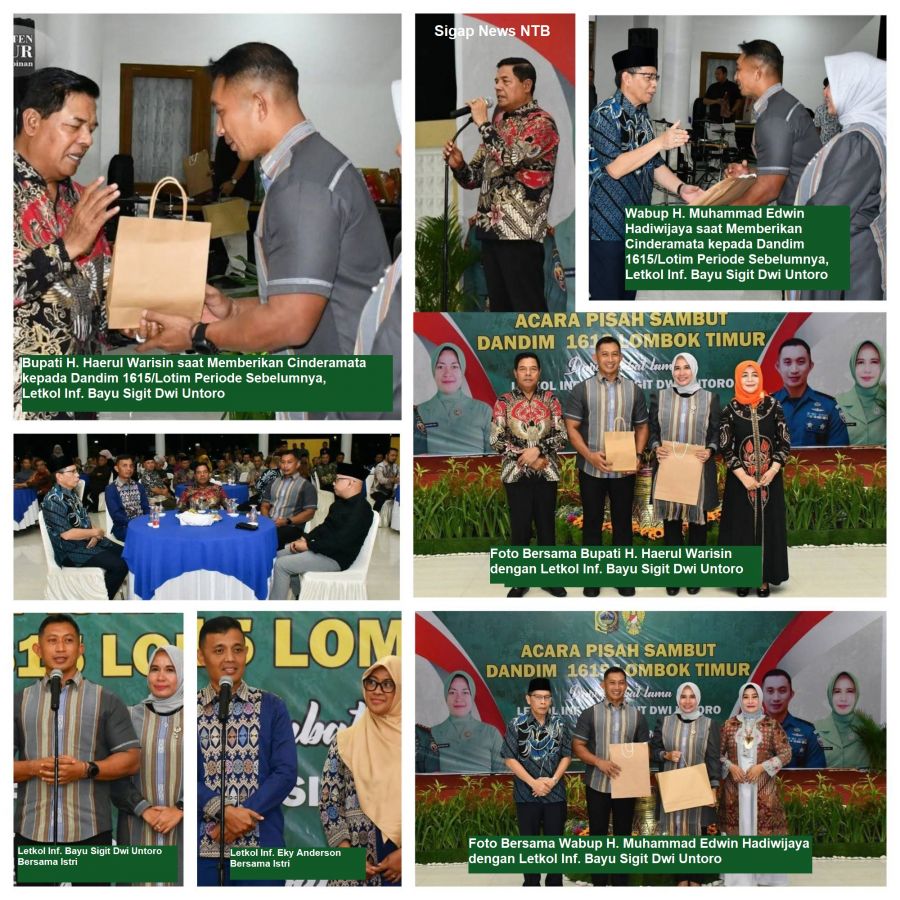 Pemkab Lotim Gelar Acara Pisah Sambut Dandim 1615/Lotim, Bupati Kenang Memori dengan Pejabat Lama