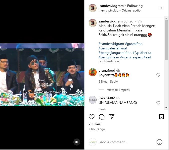 Penjual Es Teh Sunhaji Dihina Goblok oleh Gus Miftah! Kini Dapat Rp 100 Juta, Umrah & Beasiswa