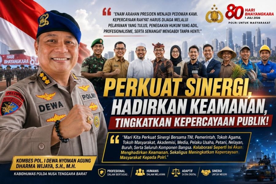 Peringatan Hari Bhayangkara Ke-80, Kombes Pol. Dewa Wijaya Serukan Penguatan Sinergi Nasional