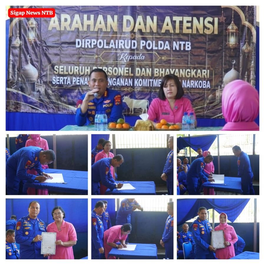 Perkuat Integritas Personel, Ditpolairud Polda NTB Gelar Penandatanganan Komitmen Anti Narkoba