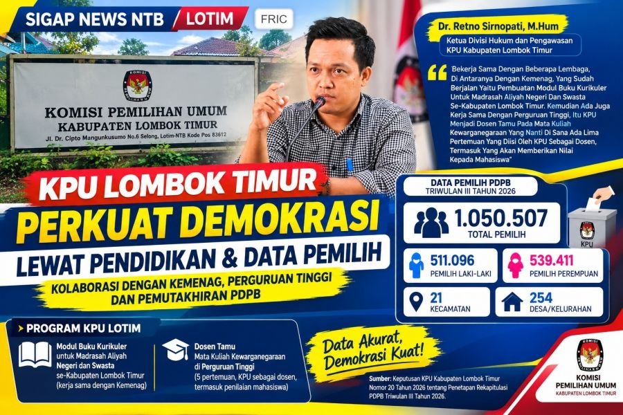 Pertama di Indonesia, KPU Lotim-Kemenag Terbitkan Modul Pendidikan Pemilu bagi Pemilih Pemula