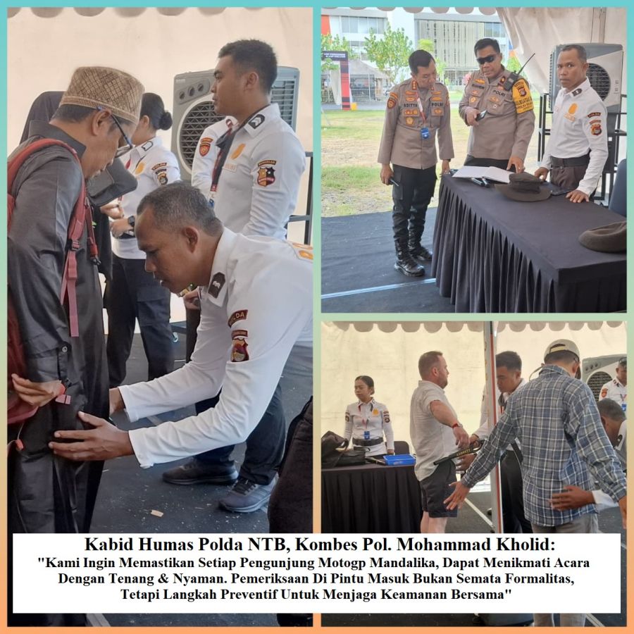 Polda NTB Perketat Pemeriksaan di Gate-1 Mandalika Jelang MotoGP 2025